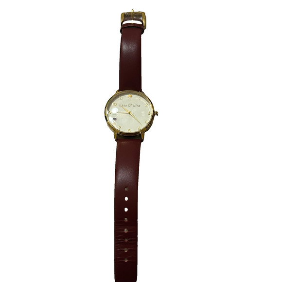 Kate Spade Women's Metro Watch Cream Dial Merlot Leather Strap KSW1188 Box - Picture 13 of 13